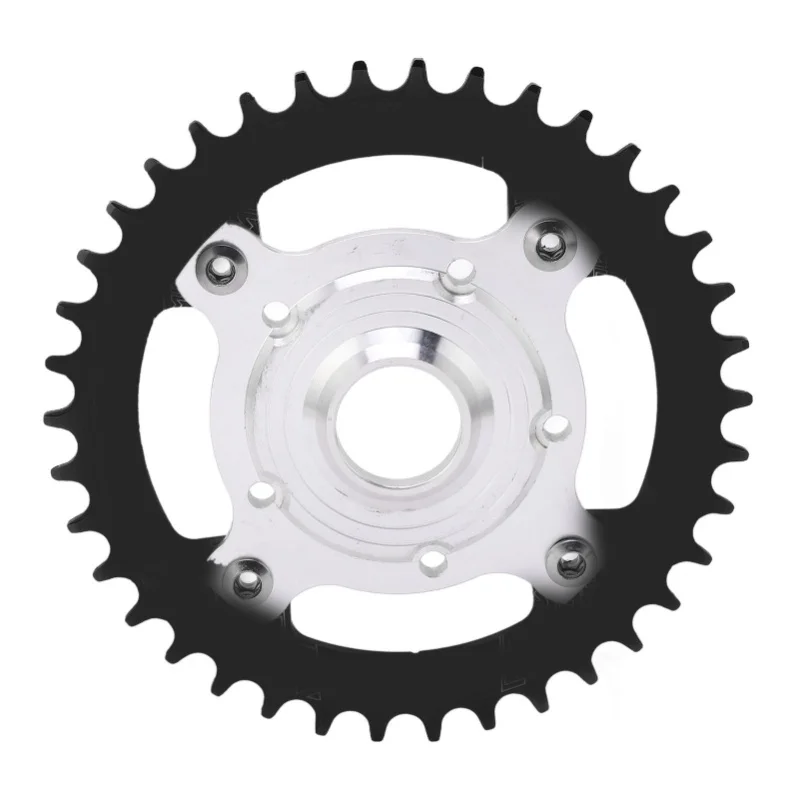 

38T 104 BCD Electric Bike Chainring And Adapter Aluminum Alloy Chain Ring Conversion Kit For Tongsheng Mid Drive Motor Black