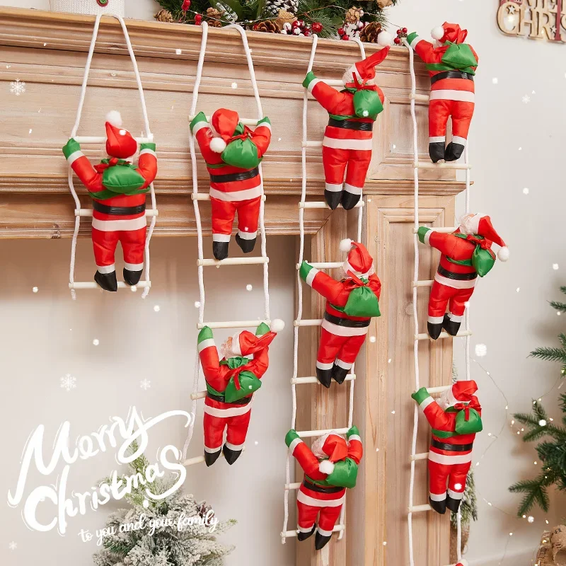 Santa Claus Climbing Rope Climbing Window Toys Christmas Tree Pendant Scene Arrangement Hanging Decoration