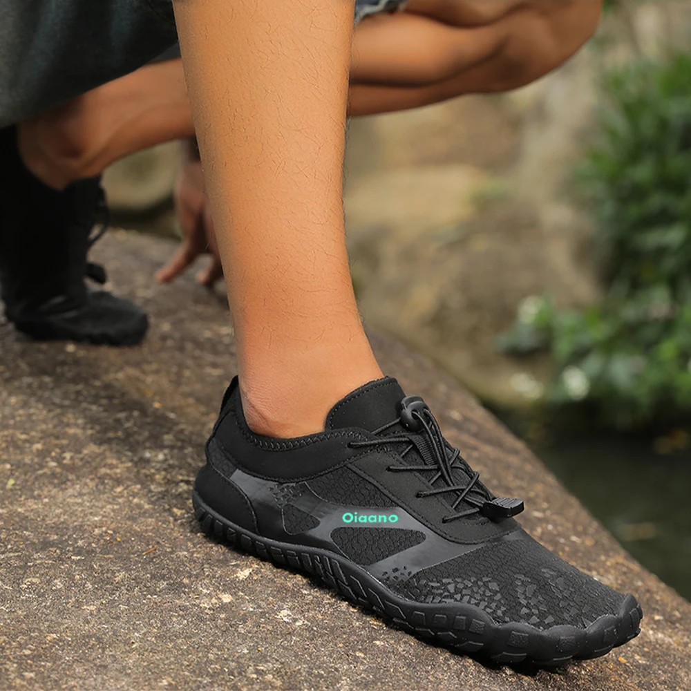 Oiaano, zapatos negros descalzos con punta ancha para hombre, zapatillas deportivas para mujer, botines de agua Unisex para hombre, agua, playa, suela suave, ligero y transpirable
