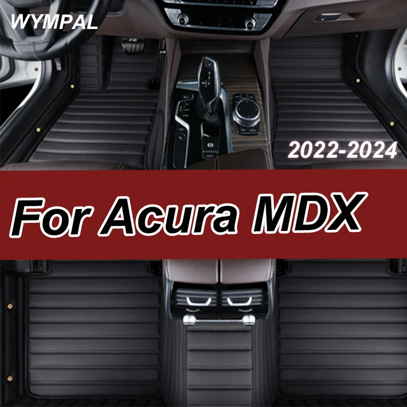 

Роскошные автомобильные коврики для Acura MDX YD8 YD9 YE1 2022 2023 2024 7-местные кожаные ковры с защитой от грязи, напольный коврик Tapis Voiture Car