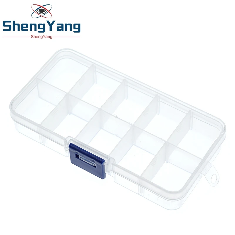 10 Grid canbe remove transparent plastic small box kit storage box jewelry jewelry box electronic components parts finishing box