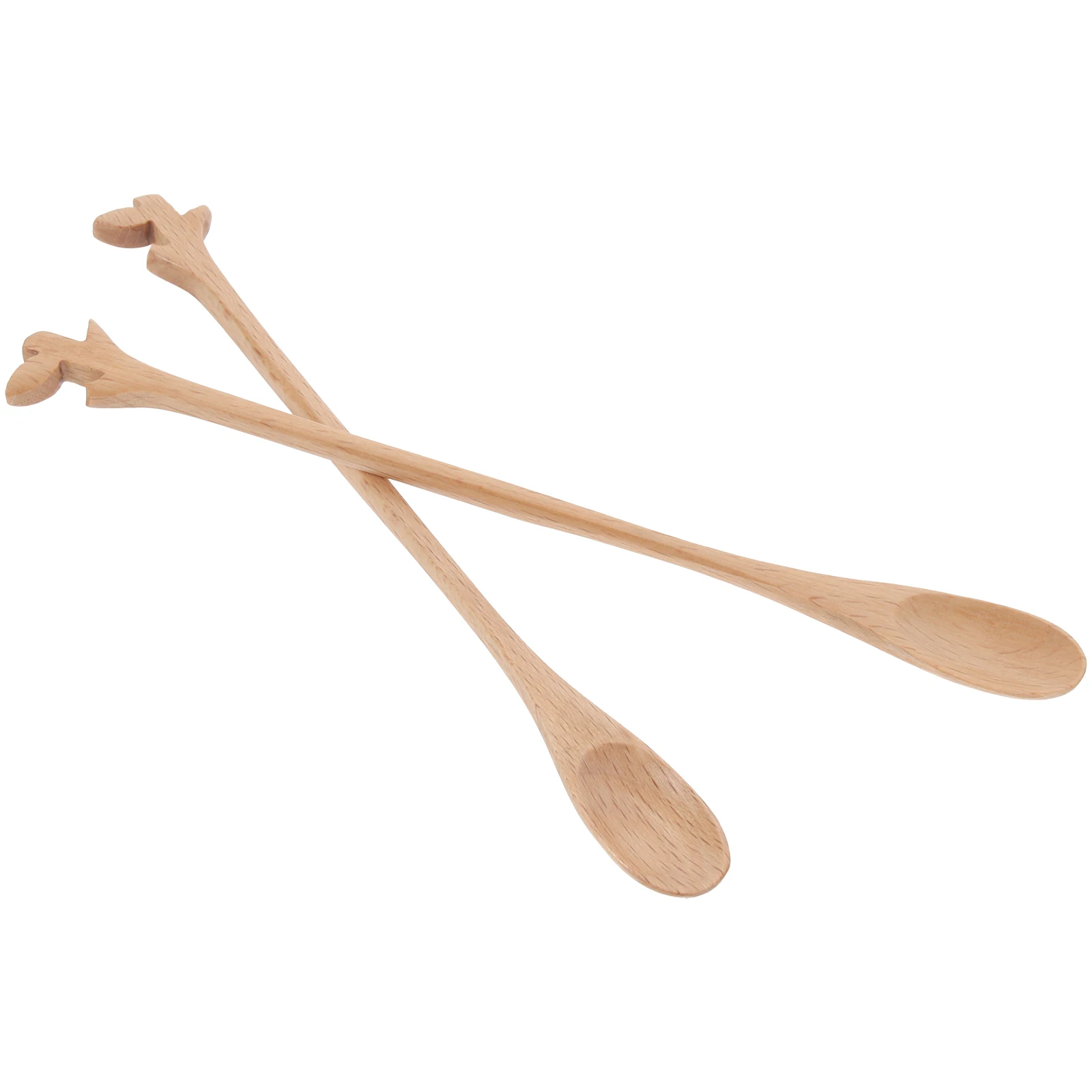 

2Pcs Wooden Mixing Spoon Multi-Function for Coffee Cakes Honey Highly Polished Coffee Spoons Mixing Spoon Tea Spoons