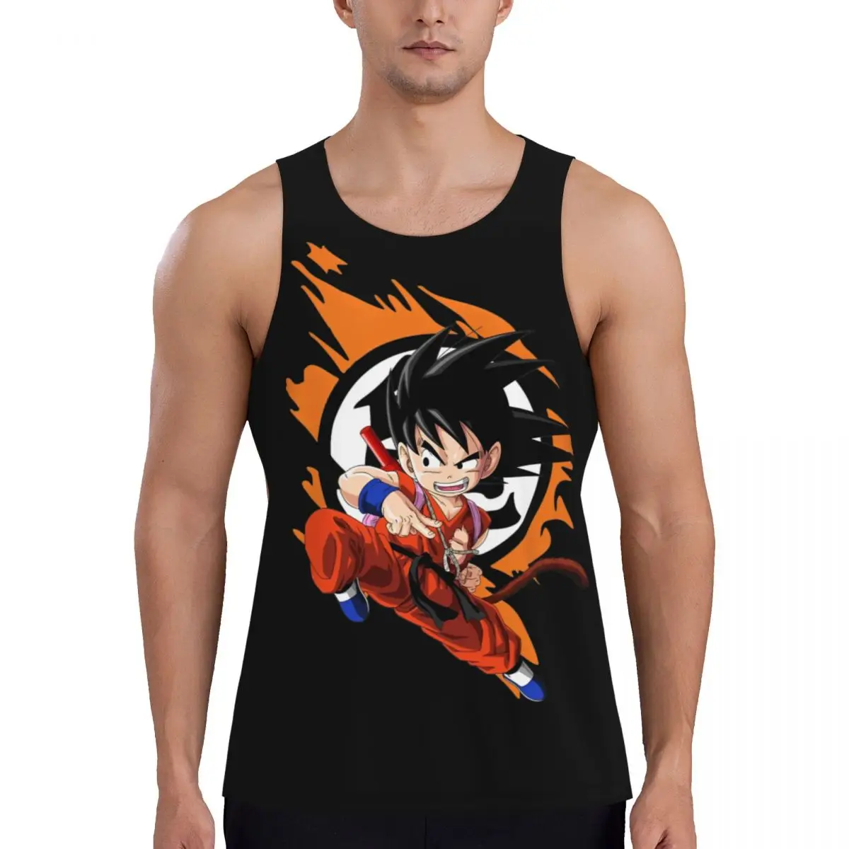 Kid Goku Dragon Ball Z Logo Bodybuilding Tank Tops Muscle Vest Compression Male Sleeveless Shirt Gym Fitnes Workout Clothing