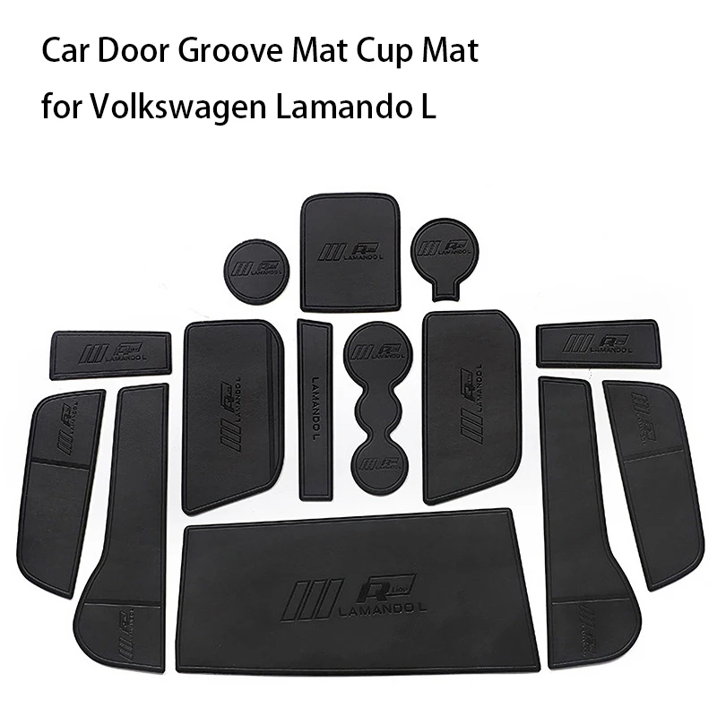 Car Door Groove Mat Cup Mat for Volkswagen Lamando L 2022/2024 Center Console Storage Box Mats Auto Gate Slot Cup Holder Pad