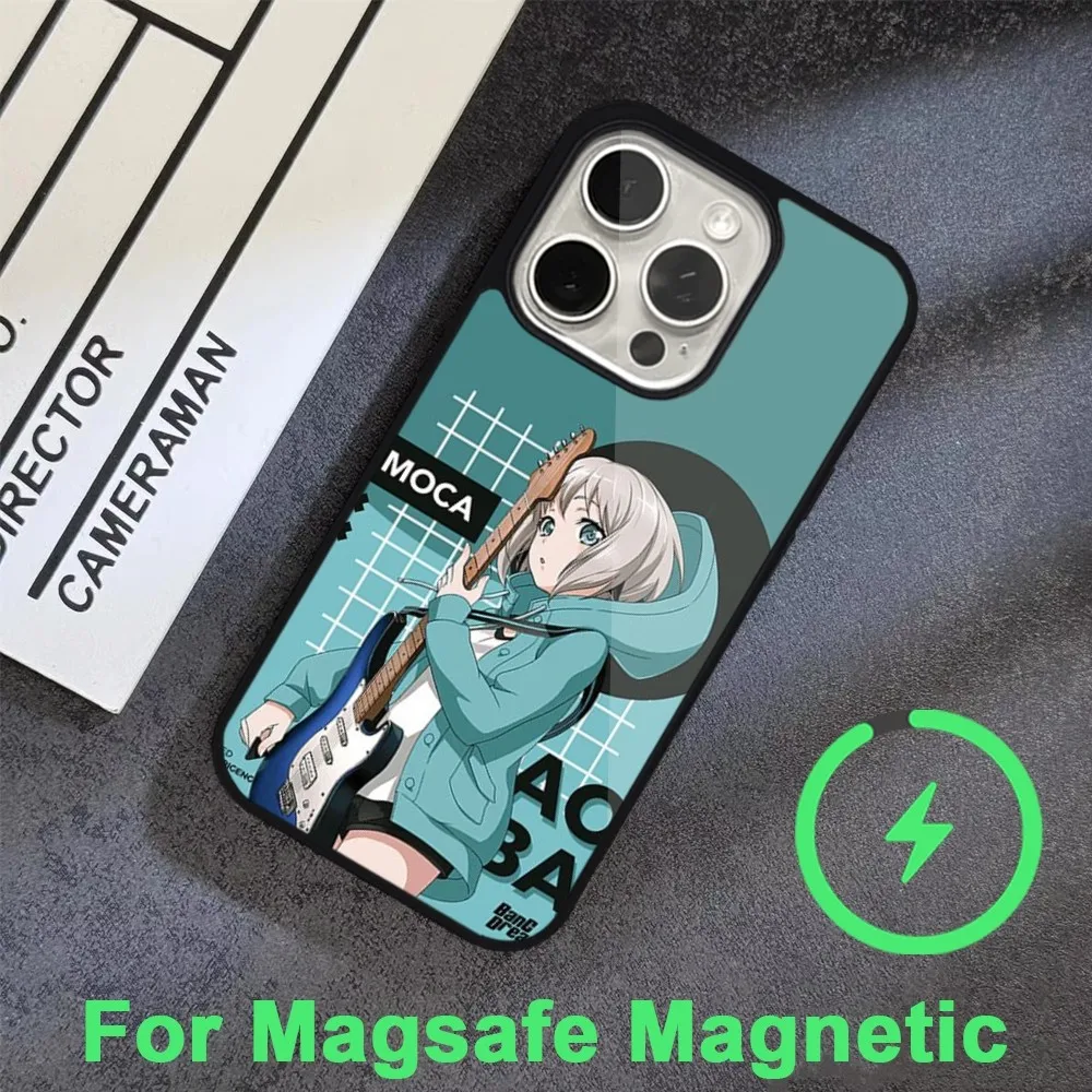 BanG Dream anime Phone Case For iPhone 15 14 13 12 11 Pro Max Plus Magsafe Black Soft Cover