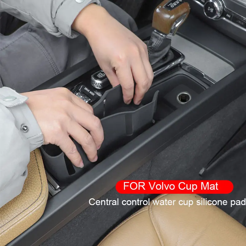 

For Volvo XC60 XC90 S60 V60 S90 V90CC central control water cup silicone protective pad interior storage box accessories