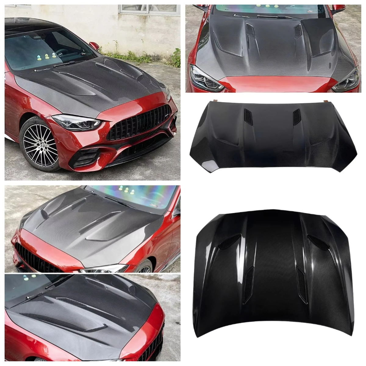 

Новый капот из карбона для Mercedes-Benz C-класса W206 с винтами в комплекте, модифицированный капот для C-класса