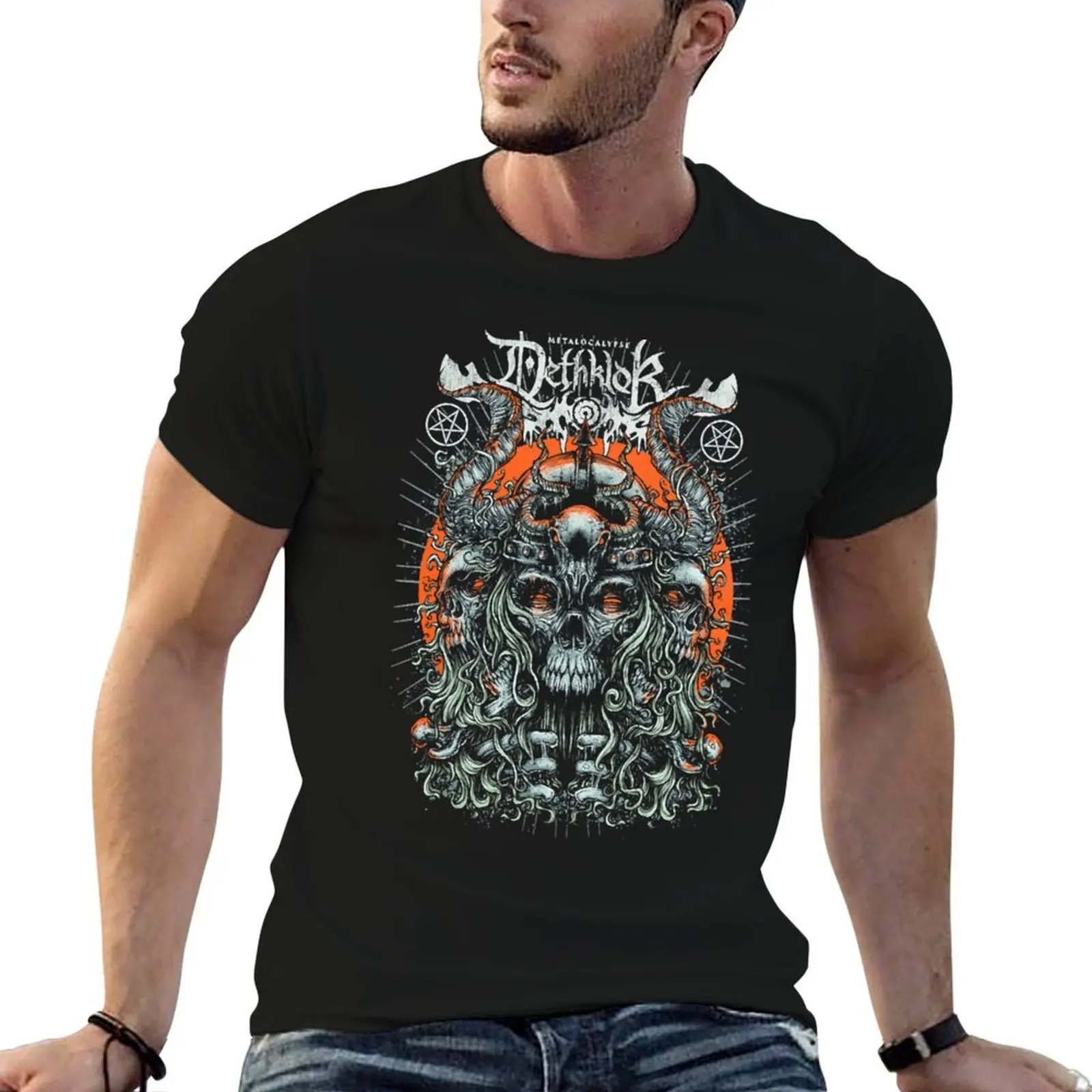 Dethklok - Skulls T-Shirt cute tops croswit shirt man mens t shirts pack