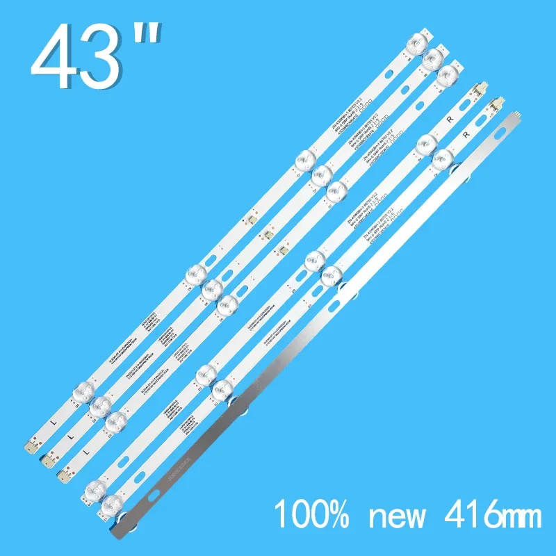 Bande de rétroéclairage LED pour ZN-43W08H-3 80703 V22 DLED43-DT-012-ZX/K3Z412H Cbloody Y4G190477APB34H 01656 V43174KILED/PTV4317ILED K3Z522