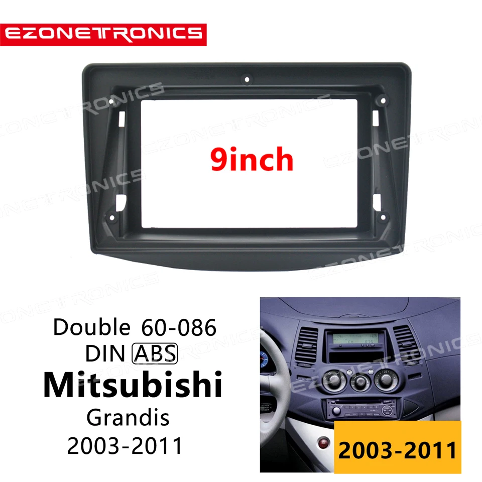 

2Din Car DVD Only Frame Audio Fitting Adaptor Dash ABS Trim Kits Facia Panel 9 inch For Mitsubishi Grandis Refit Car Android