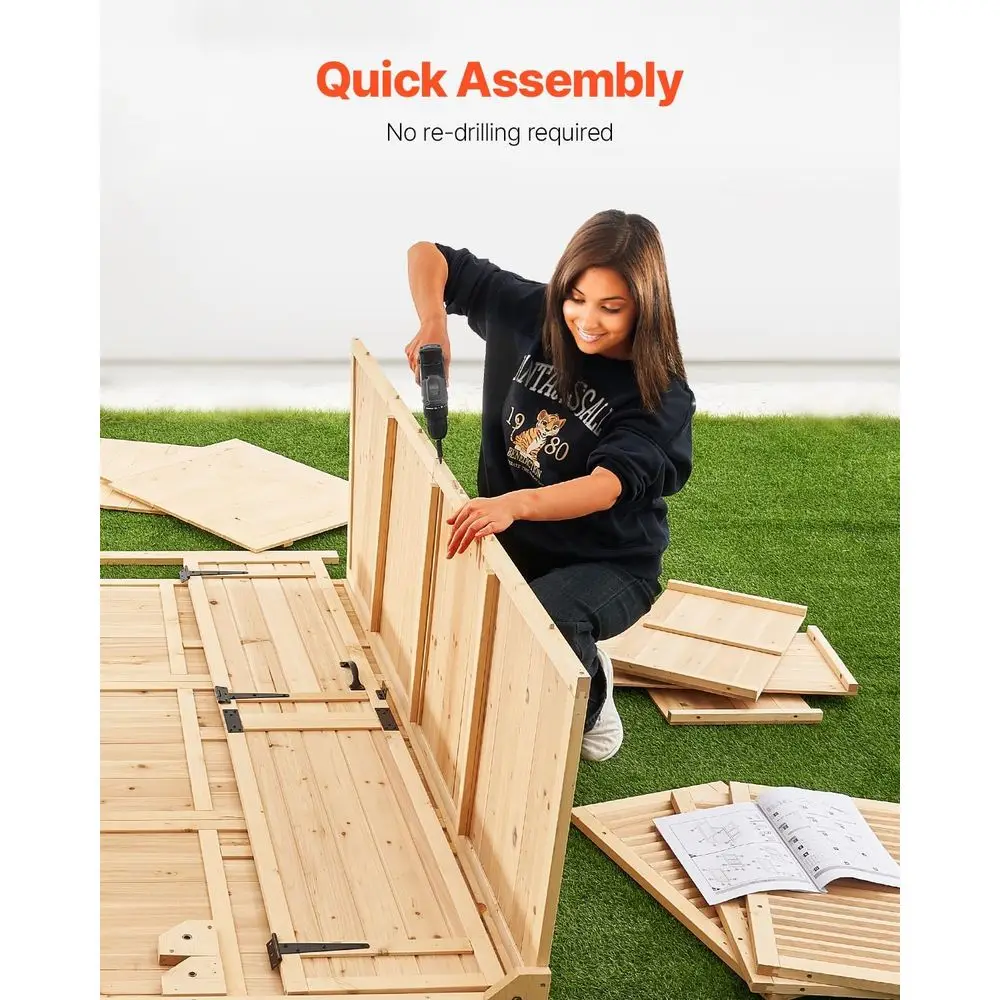 Large Waterproof Outdoor Storage Shed with Metal, Lockable, 58x27x78