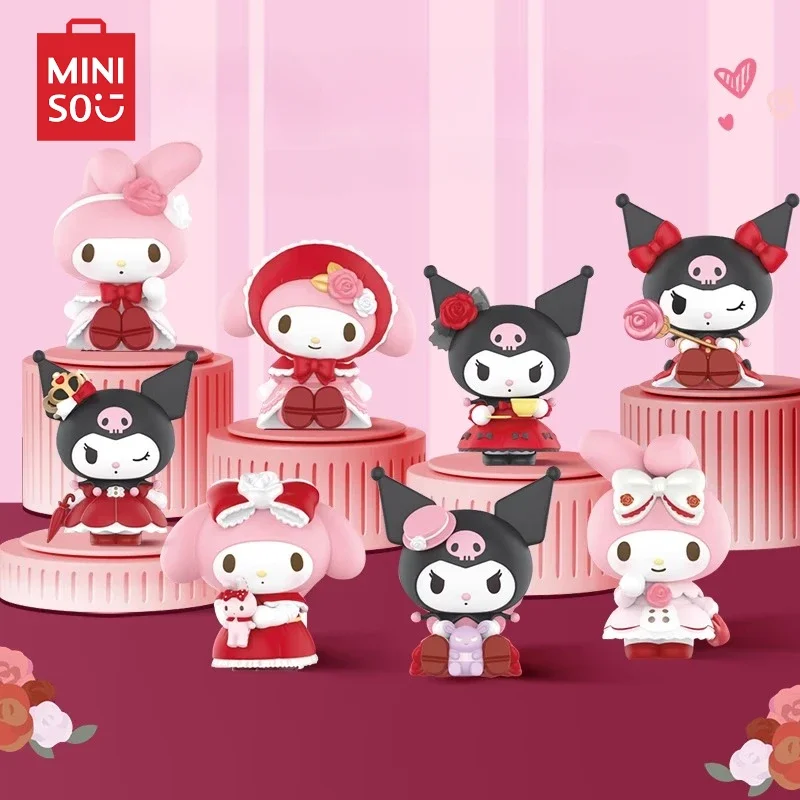 

MINISO Подлинная Роза Sanrio с количеством лампочек, картинка Kuromi My Melody, декоративная модель, милый подарок на день рождения, аниме, детские игрушки