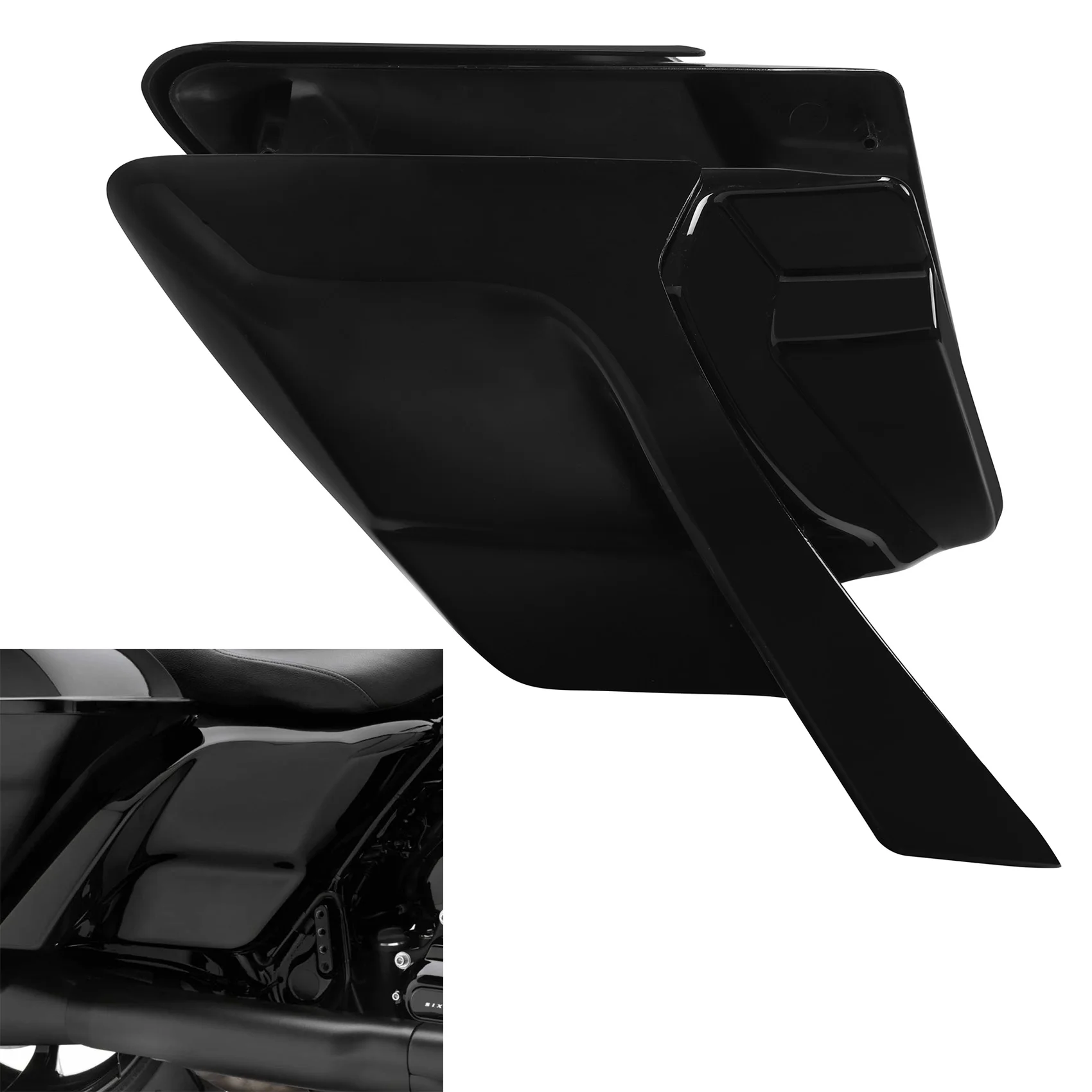 

Motorcycle Stretched Extended Side Cover Panel For Harley Touring Electra Street Glide Road King FLHR CVO 2014-2023 2019 2018