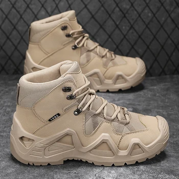 Outdoor Leisure Hiking Boots Fashionable Anti Slip Walking Shoes Thick Soled Breathable Trend 2025 New Men's Sports Hiking Shoes