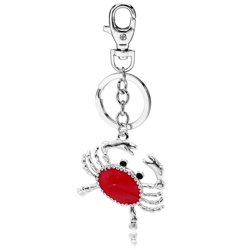 TOGORY Cute ladybug Crystal Rhinestone Keyrings Key Chains Rings Holder Purse Bag For Car Lovely Keychains Wholesale