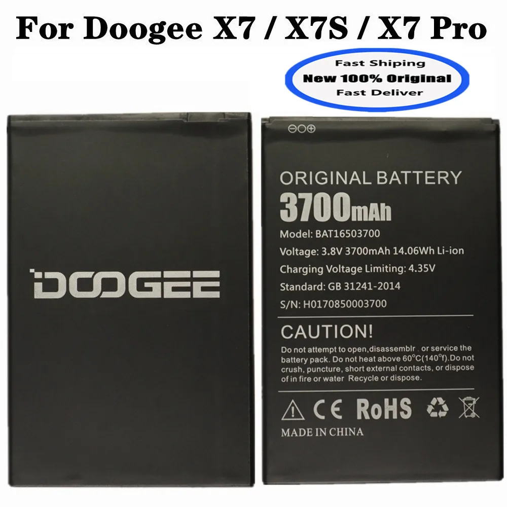 3700mAh 100% Original Battery For Doogee X7 / X7 Pro X7Pro BAT16503700 Bateria Battery Batteries Fast Shipping