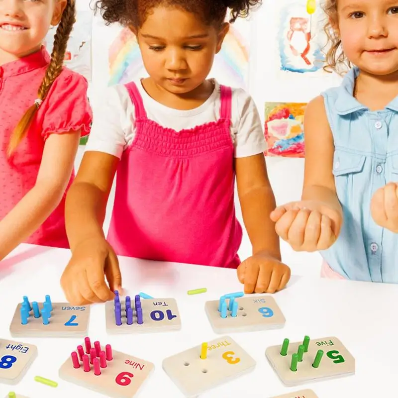 Montessori Peg Board Speelgoed Houten Tellen Peg Board Speelgoed Voorschoolse Leren Speelgoed Wiskunde En Cijfers Educatief Leren