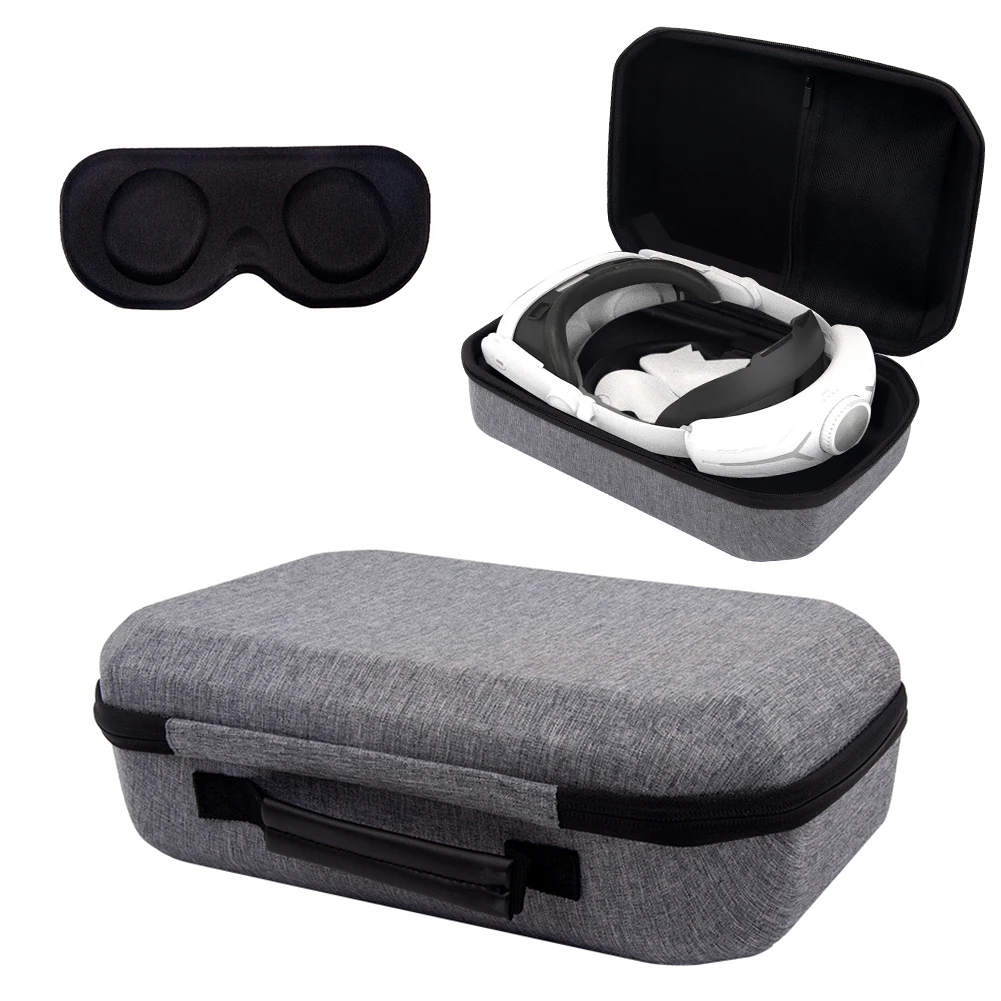 Carrying Case with Lens Cover Waterproof Protective Bag Shockproof Mesh Pocket for Meta Quest 3 VR Headset Game Controller