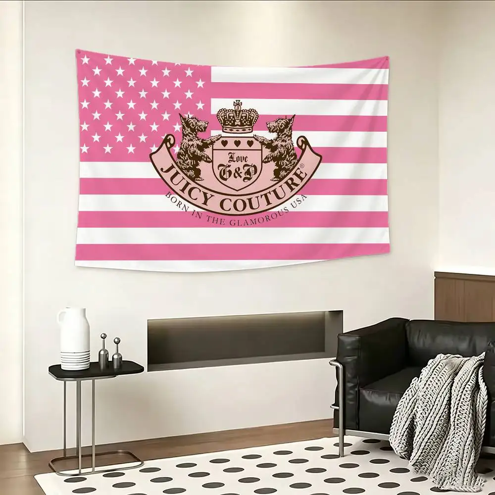 Juicy Couture  Flags Wall Hanging Background Art Banner for Bedroom Home Outdoor Decor