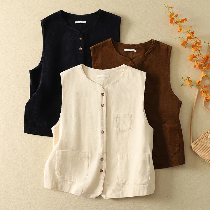 

Свободный женский кардиган-жилет из вельвета больших размеров, новинка весна-осень, в стиле ретро, для многослойных образов