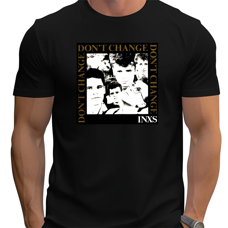 

Мужская футболка Vtge INXS Don’t Change, черная хлопковая рубашка всех размеров, S-5XL, подарок