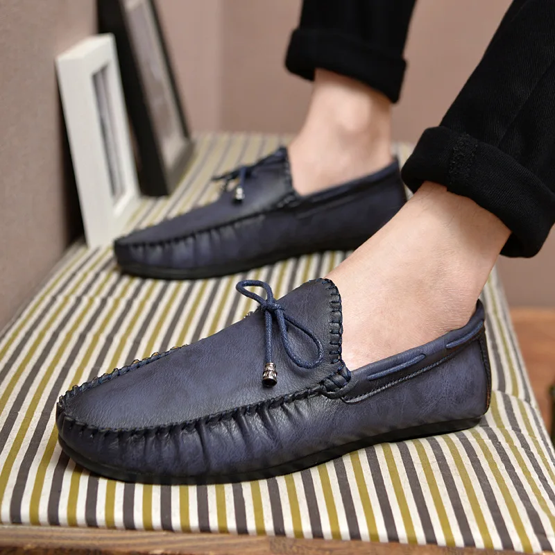 Casual Leather Loafer Shoes Men Soft Comfortable Driving Shoes Men Moccasins Footwear Mokasin Kasual for Men Schoenen