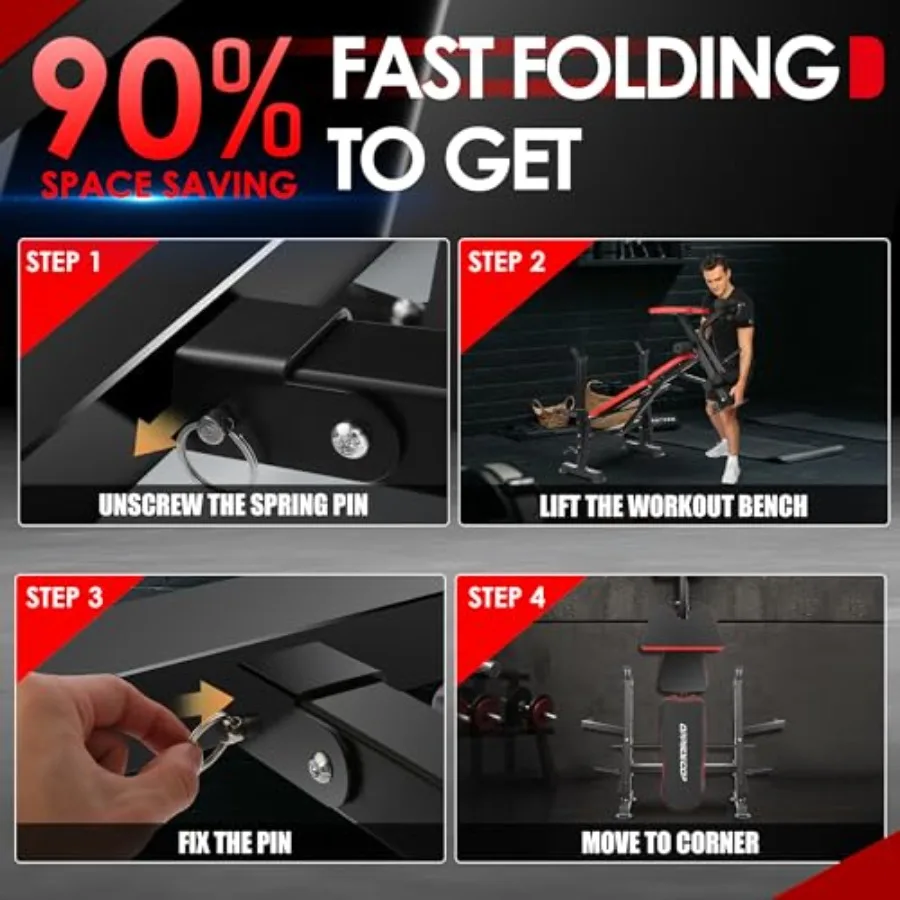 مجموعة مقاعد رفع الأثقال القابلة للتعديل 660 رطلًا 6 في 1 مع مطور الساق رف تجعيد الواعظ لصالة الألعاب الرياضية المنزلية متعددة الوظائف Fitne #6