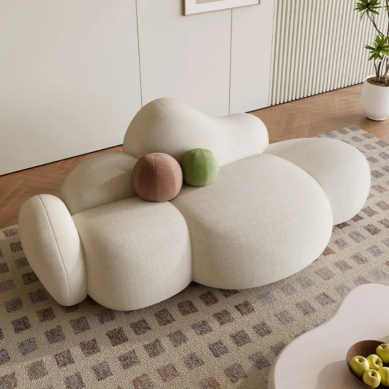 Modern small apartment simple living room table and chair combination lamb wool clothing store