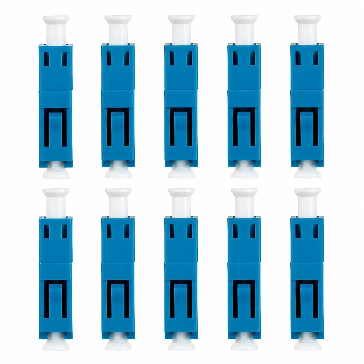 10PCS LC Simplex Fiber Optic Adapter Female to Female Single Mode LC/UPC Coupler Connector for ODF Patch Panel