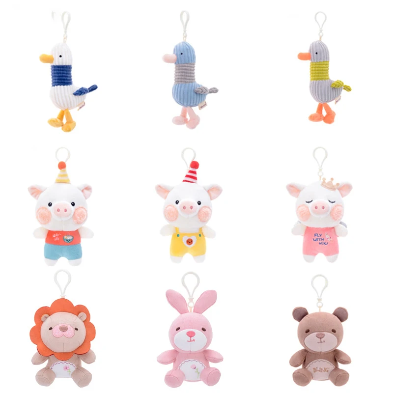 Funny Schnappi with Fashion Cloths Keychain Cute Stuffed Animal Keyring For Bag Pendant Cartoon Plush Doll Keychain Wholesale