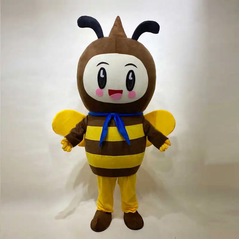 Bee Mascotte Cosplay Kostuum Pluche Cartoon Volwassen Fancy Dress Halloween Reclame Carnaval Party Suits Wandelprestaties Props