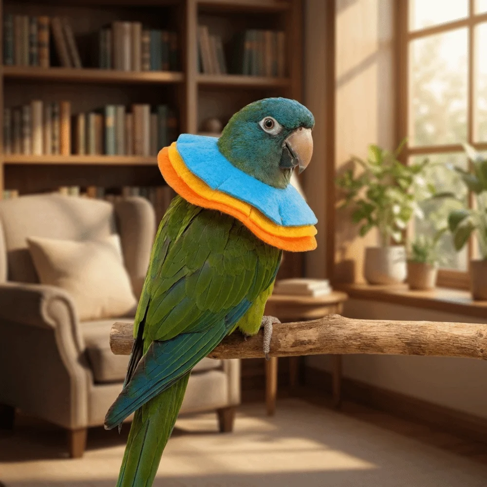 Anti-Bite Parrot Elizabethan Collar Comfortable Soft Anti Lick Recovery Collar Colorful Breathable Parrot Recovery Cone