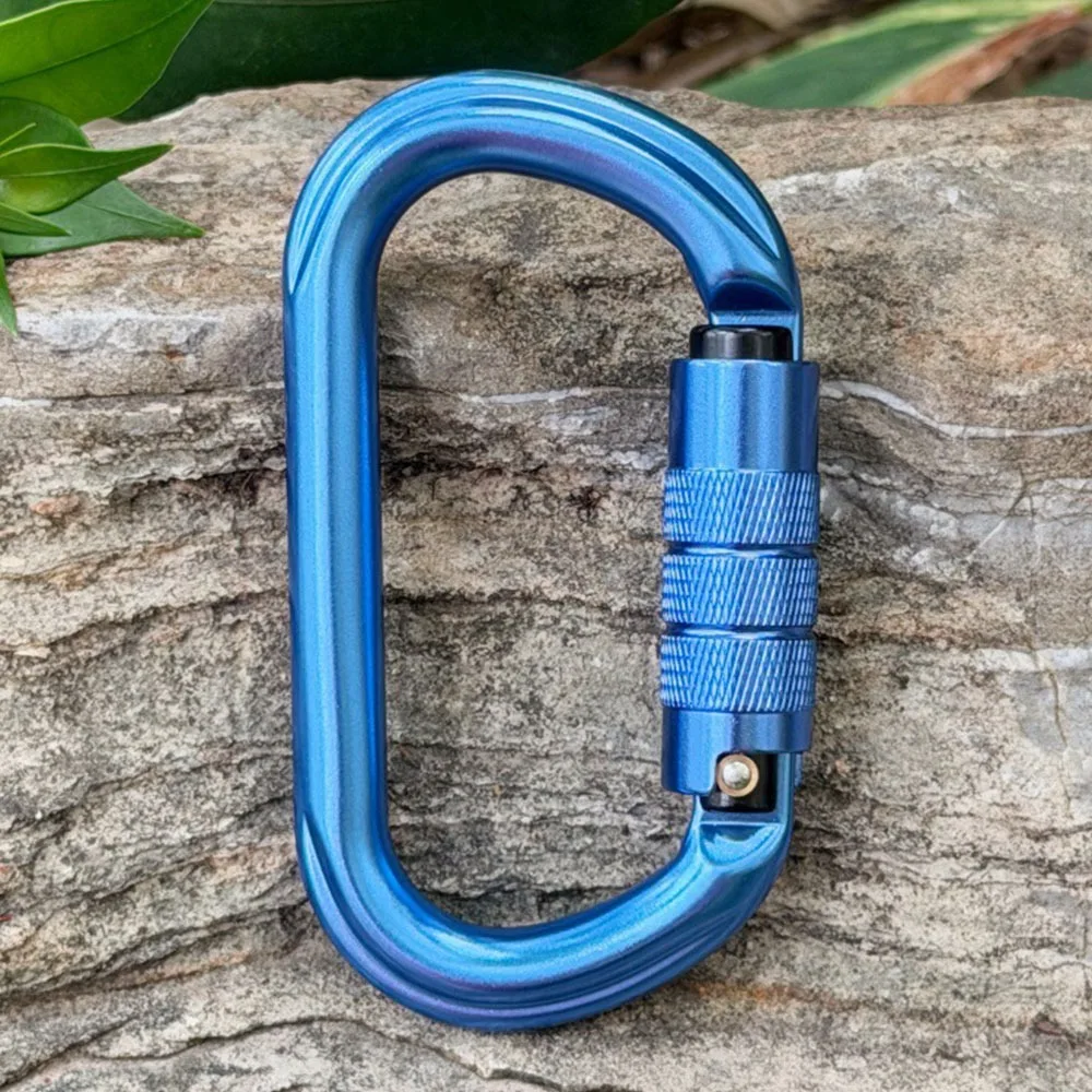 Novo Gancho de Camping com Fecho Automático 25KN, Profissional, 6 Cores, Trava de Segurança, Carabina de Alumínio 7075 para Escalada ao Ar Livre