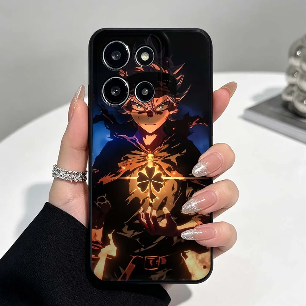 Anime B-Black Clover A-Asta Phone Case For Motorola Moto G86 G75 G72 G56 G42 G41 G35 G31 G15 Edge 70 60 50 Black Soft Cover view 3