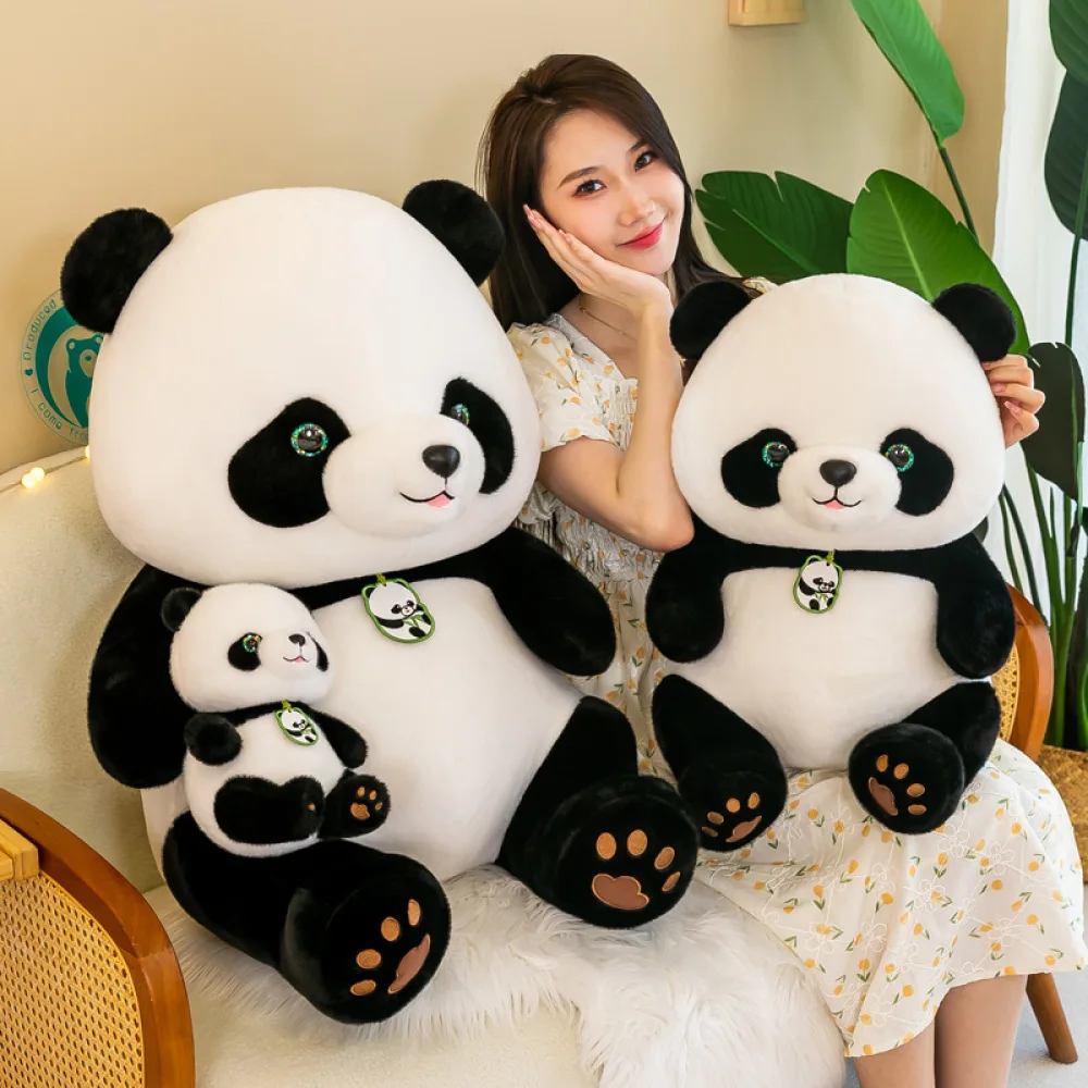 Giant Panda Beibei Plush Toy Cute National Treasure Panda Doll Pillow Children's Birthday Gift Home Decoration