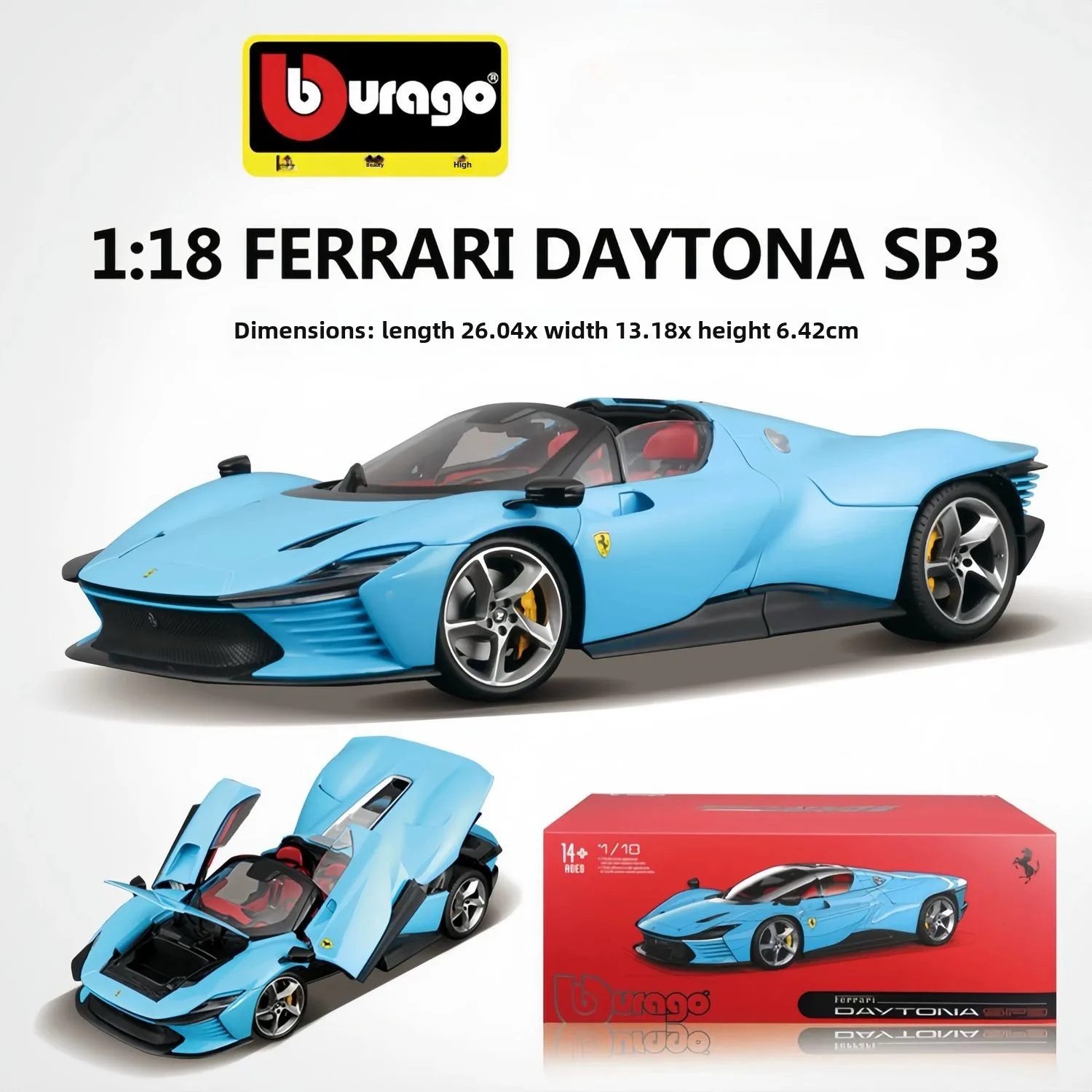 

New Product Than The United States 1:18 SP3 Hardcover Simulation Alloy Car Model Collection Toy Model Ornaments