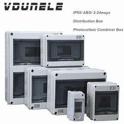 IP65 Distribution Box for dc Breaker HT-2-24WAY PC /ABS Plastic Outdoor Electrical Junction Box Photovoltaic Comniner Enclosure