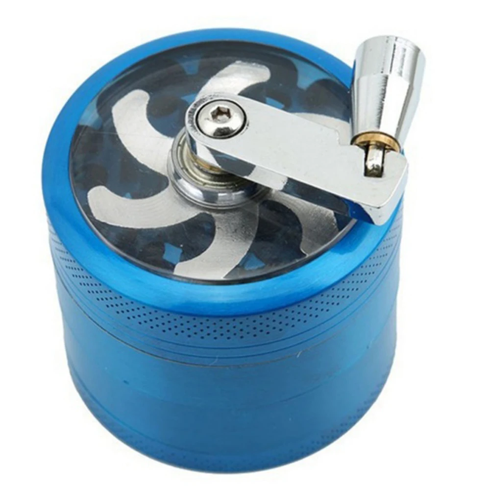1pc Herbal Crusher Tobacco Grinder Smoke Manual Kitchen Herb Metal 4 Layer Grinders Mixer Hand Pipe Accessories