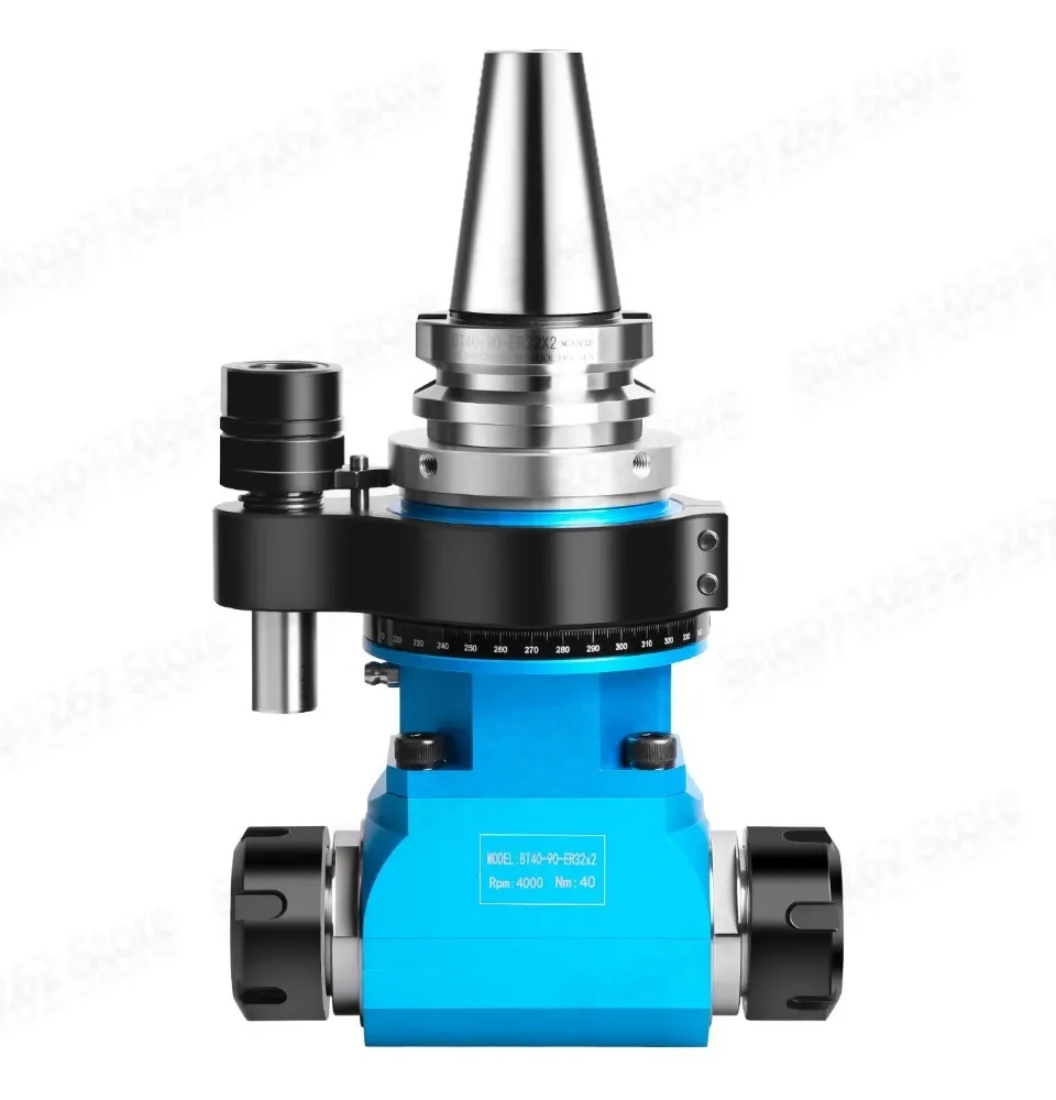 BT40 BT50 90 Degree Dual Output Angle Head Side Milling Cutter Right Angle Head for CNC Machining Center