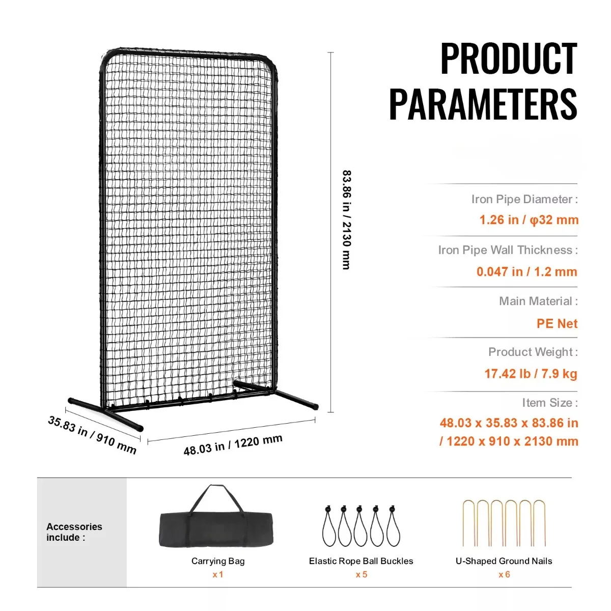 Baseball net Pitching net batting cage Softball screen 7x4 feet