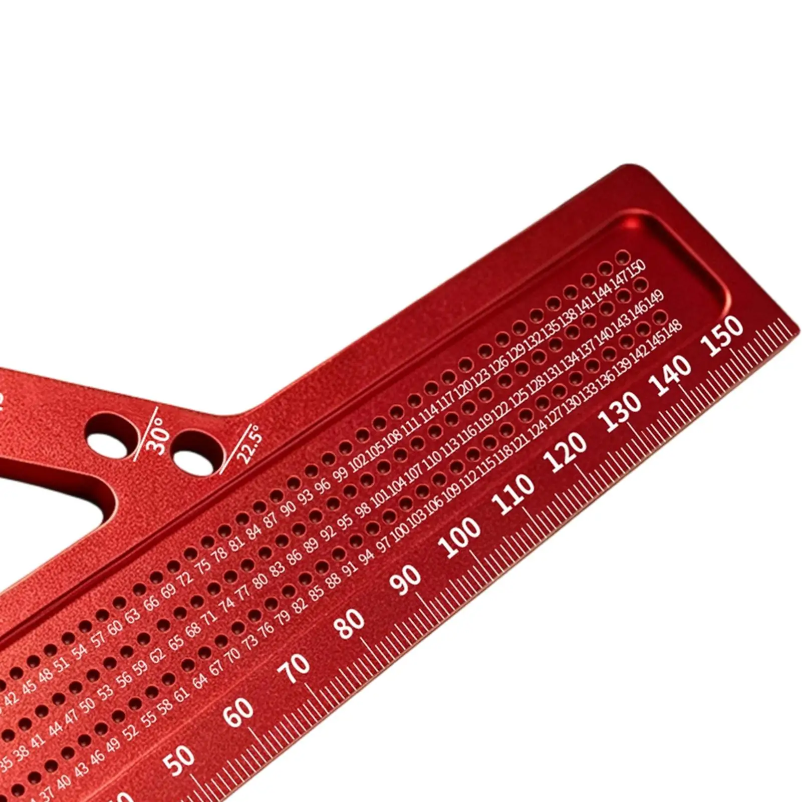 Carpenter Square Metric Positioning Triangular Angle Ruler Tool Extended Length Aluminum Alloy Precision Hole Scribing Ruler For