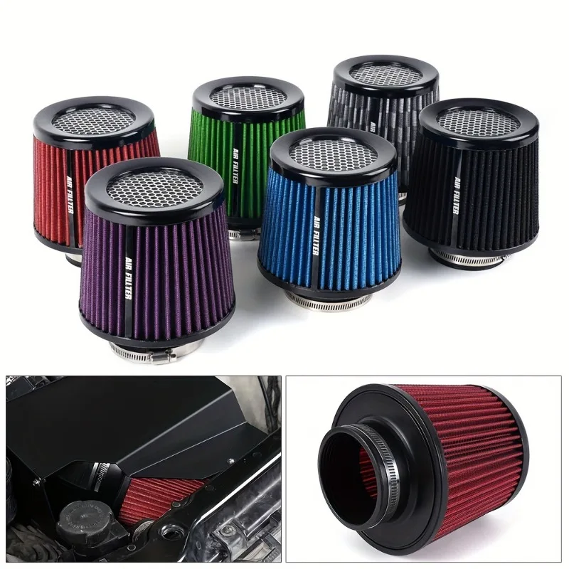 

76mm Reusable Air Filter for Car Modification: Clean, Wash, Rinse in 3 Easy Steps