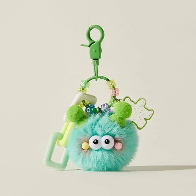 Creative Cute Fluffy Briquettes Pendant Car Keychain Schoolbag Bag Cartoon Doll Jewelry Plush Doll Cute Lanyard Landyard
