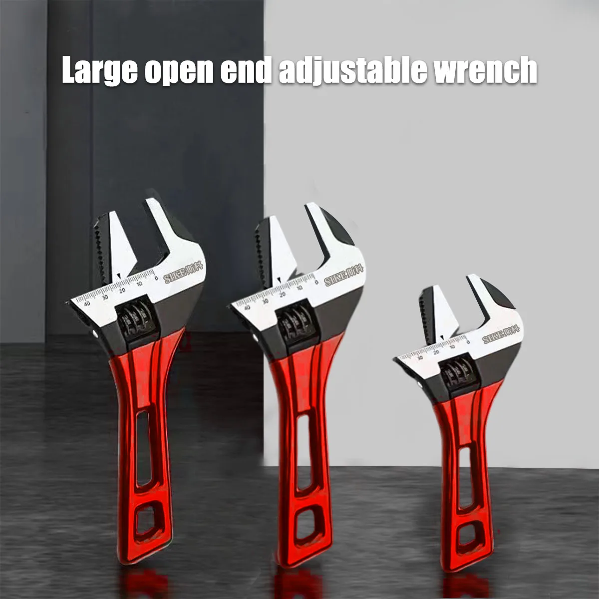 1-Pack Adjustable Wrench, 6-inch and 8-inch Large Open End Wrench, Bathroom Short Handle Wrench Plumbing Repair Hand Tools