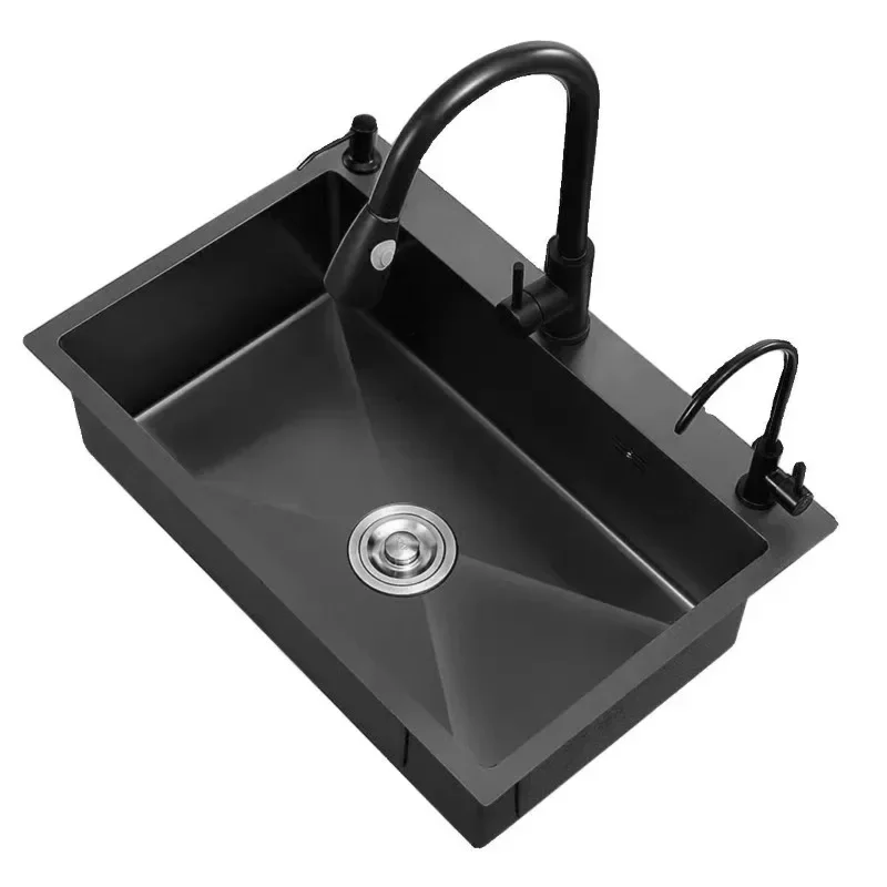 

Large Single Kitchen Stainless Steel Nano Vegetable Sink Household Vegetable Sink Dishwashing Sink Undercounter Basin