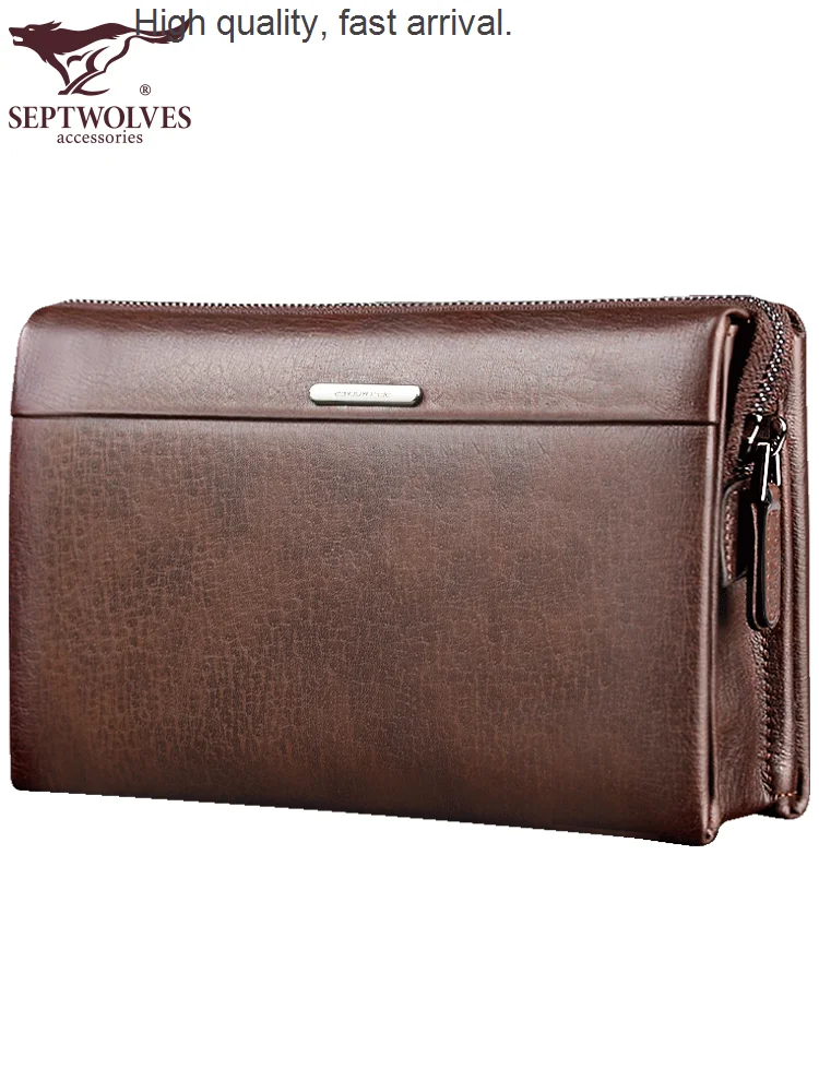 Large Men's Bag Handbag Men's Genuine Leather Bag Soft Large Capacity Clutch Cowhide Clutch Men's Bag Wallet fashion