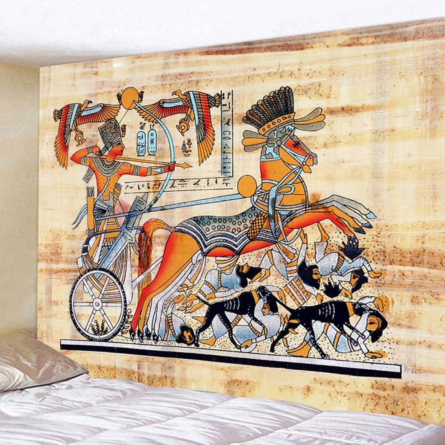 Eagle Pharaoh War Tapestry Wall Hanging Large Fabric Ancient Egypt Room Decor