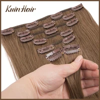 Extensiones de cabello humano brasileño, pelo Remy de Color Natural, 100g, 7 unidades por Set, hecho a máquina, 12-26 pulgadas