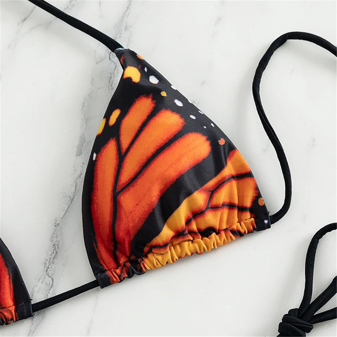 S - XL Sexy bedruckter Neckholder-Bikini mit Polsterung, Damen-Badeanzug, zweiteiliger Bikini-Set, Badebekleidung, Badeanzug, Schwimmbekleidung V4910 – Detail 29