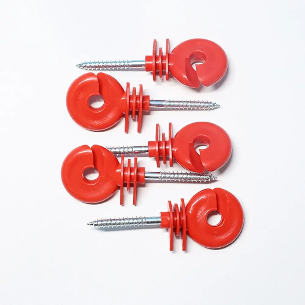 100Pcs Screw-In Wood Post Screw Angled Slot Great Insulation Fence Ring Insulator Easy To Use Fence Tool